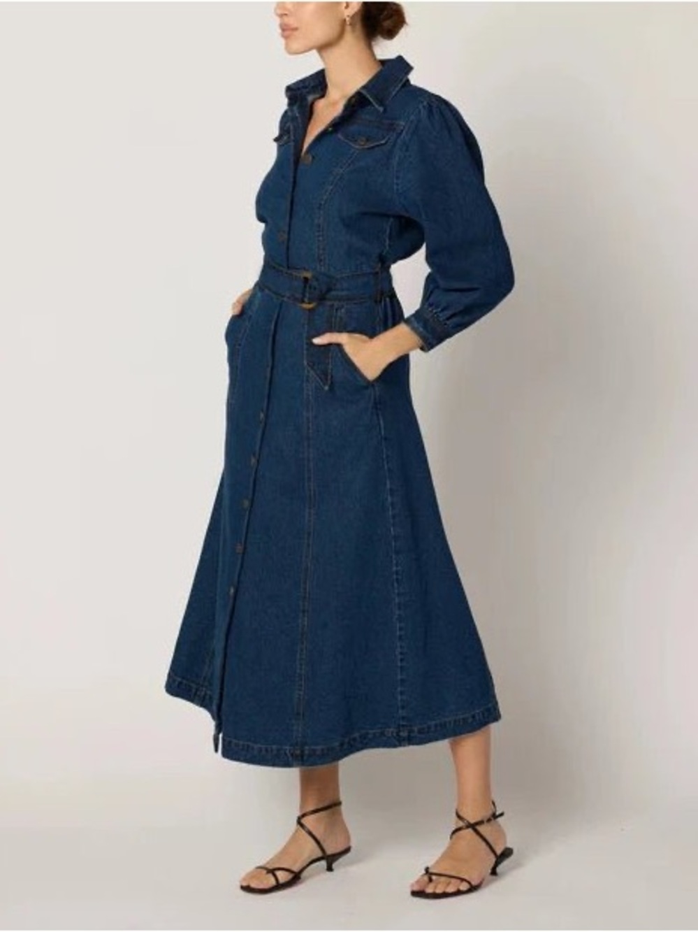 Cleobella Naya Midi Dress in Denim NWT Sz Small #D11